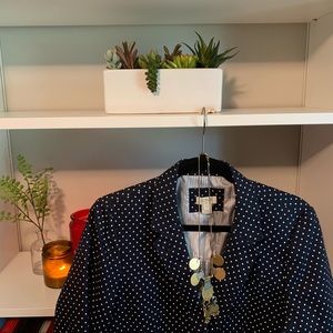 J.Crew Polka-Dot Schoolboy Blazer, Linen Cotton